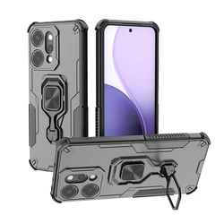 Armor Protective Phone Cover with Camera Lens Guard and Magnetic Holder Ring for Reno 14 (WK - Black)