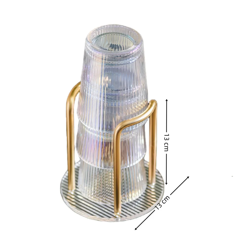 1PC Acrylic Cup Dispenser With Stylish Stripes Clear Paper Cups Holder For Rinsing Cups Bathroom Vanity Mug Racks