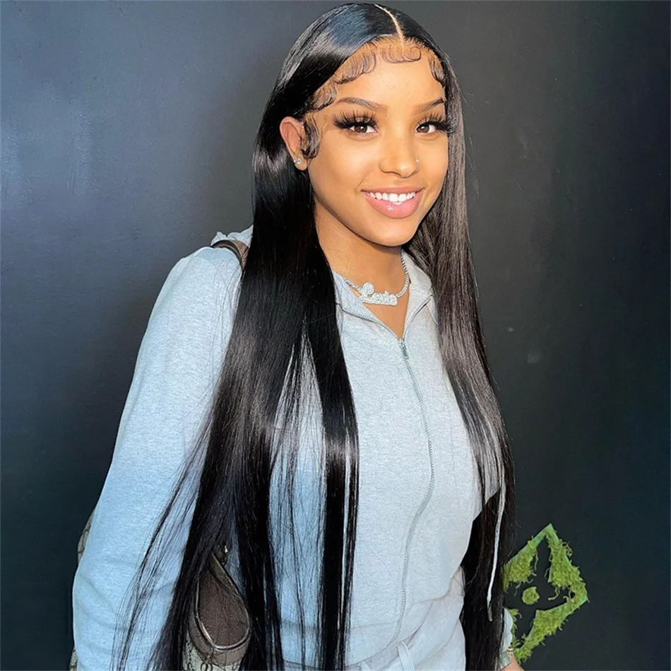 

13x4 Hd Lace Straight Frontal Wig Pre Plucked Brazilian Bone Straight Lace Front Human Hair Wigs For Women