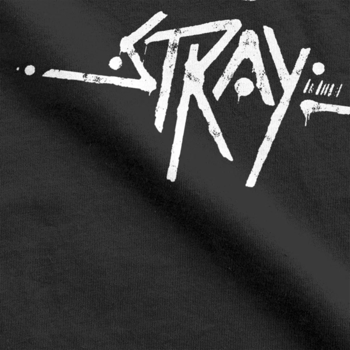 Vintage Stray Game Logo Men's T-Shirt - Pure Cotton, Round Collar, Short Sleeve, Gift Idea