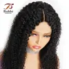 Jerry Curly Glueless Lace Front Wig 100% Human Hair Wig Black Free Middle Part Transparent Lace Closure Wigs for Women BOBBI