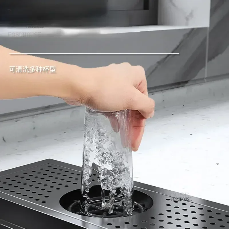 Black Nano 60x40cm Hidden Cup Washer Kitchen Sink Bar Counter Handmade Basin Single-slot Household Vegetable Wash Basin