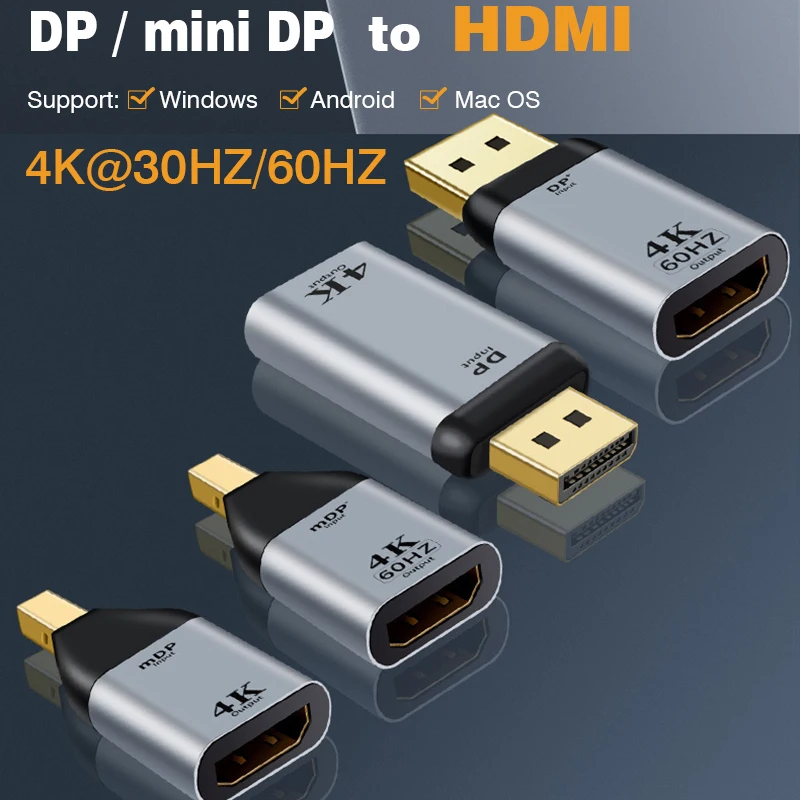 DP1.4 to HDMI2.1 Cable mini DP 1.2 to HDMI 2.0 Video Adapter 4K@60Hz 8K@60Hz DisplayPort Adapter For PC Laptop Projector Monitor BEST SELLERS