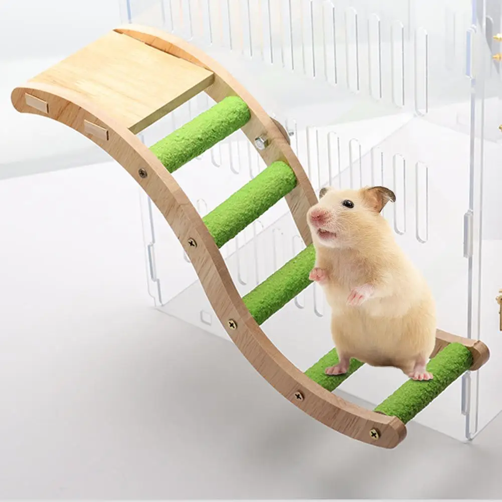 Pet Interactive Parrot Toy Colorful Ladder Wood Birds Ladder for Hamster Cage Funny Grinding Sticks Climbing Toy Bird Accessories bird toys