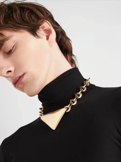 

Classic Triangle Pendant Triangle Plate Splice Necklace