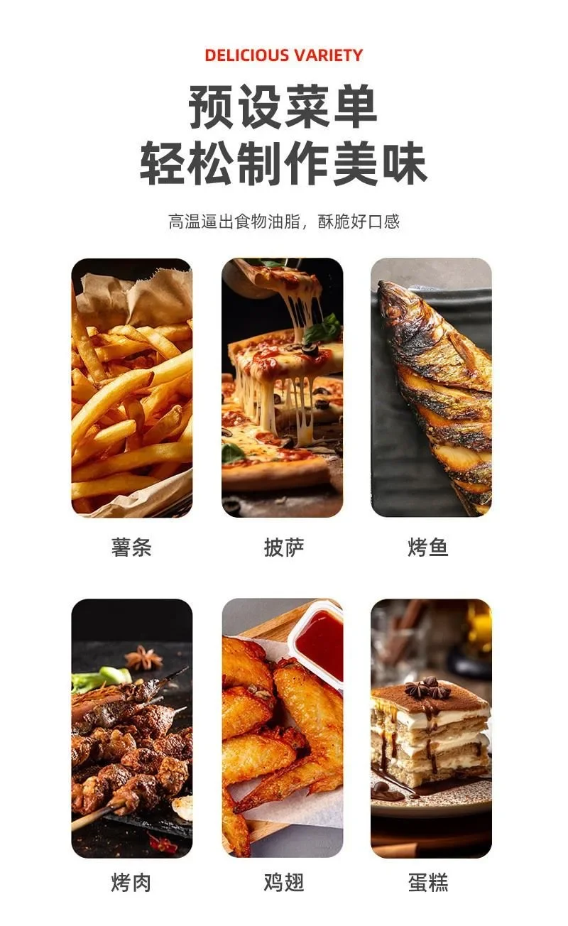 Double Boiler Air Fryer - 8L Large Capacity, Double Compartment, Multifunctional Electric Fryer for Home Use air fryers