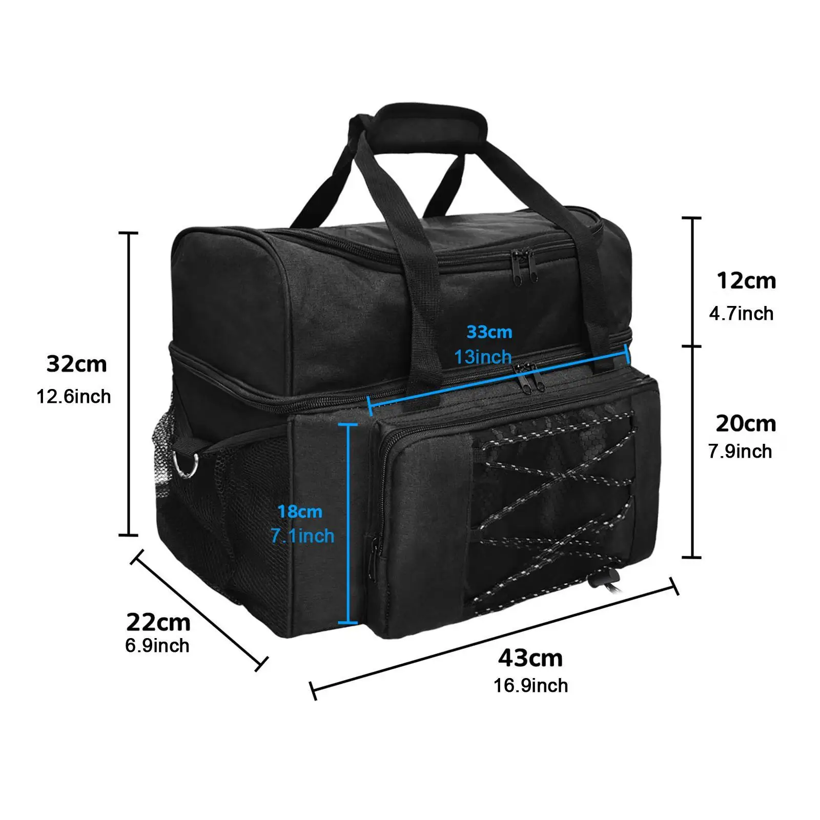 Bowling Ball Bag Bowling Equipment Bag Large Capacity 2 Balls