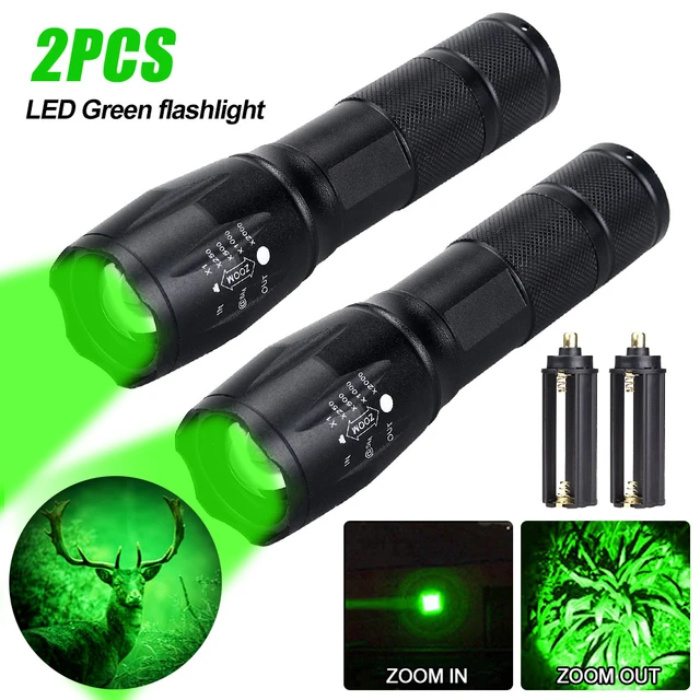 DARKBEAM Green Light Flashlight Tactical LED Rechargeable, Zoomable  Portable Handheld Green-Light for Fishing Hunting Detector Astrophotography  