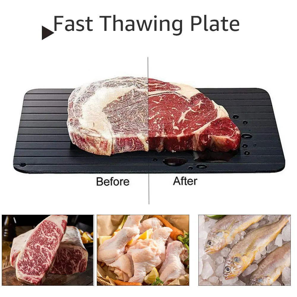 Defrosting Tray Fast Defrosting Tray Thaw Defrost Plate Large Defrost Board Non-Stick Coated Frozen Food Meat Fish Kitchen Gadgets Kitchen Tool
