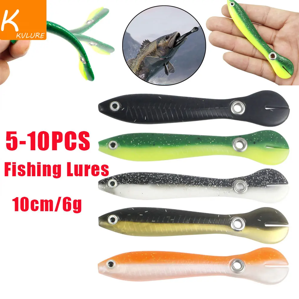 

5/10pcs 10cm 6g Soft Bionic Fishing Lure Dying Prey Realistic Moving Fishing Lure Bait For Fishing Wobbler Swimming Bait Lures