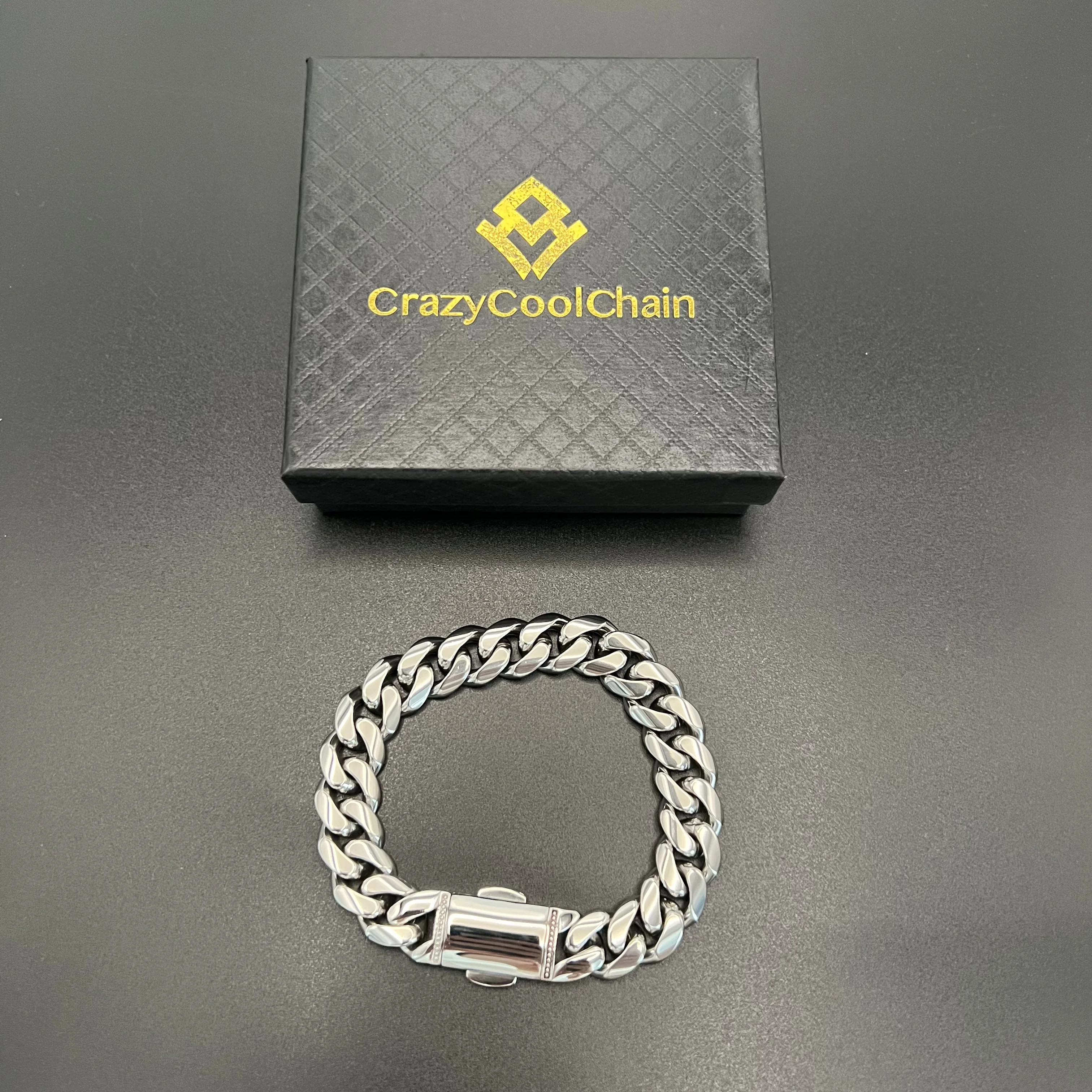 12mm 18K Gold 5-Layer Plated Premium Durable Cuban Bracelet(Box buckle) cuban bracelet