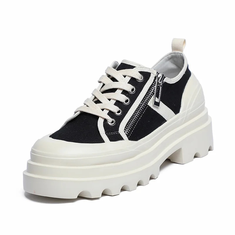 New Korean Chunky Sneakers Women Shoes Wedge Heel Platform White Shoes Casual Popular Comforable Summer Autumn Vulcanized Shoes