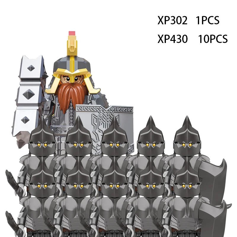 Medieval Elf Soldiers Guard Action Figures Mini Bricks Set - DIY Assemble Building Blocks Toy Collection