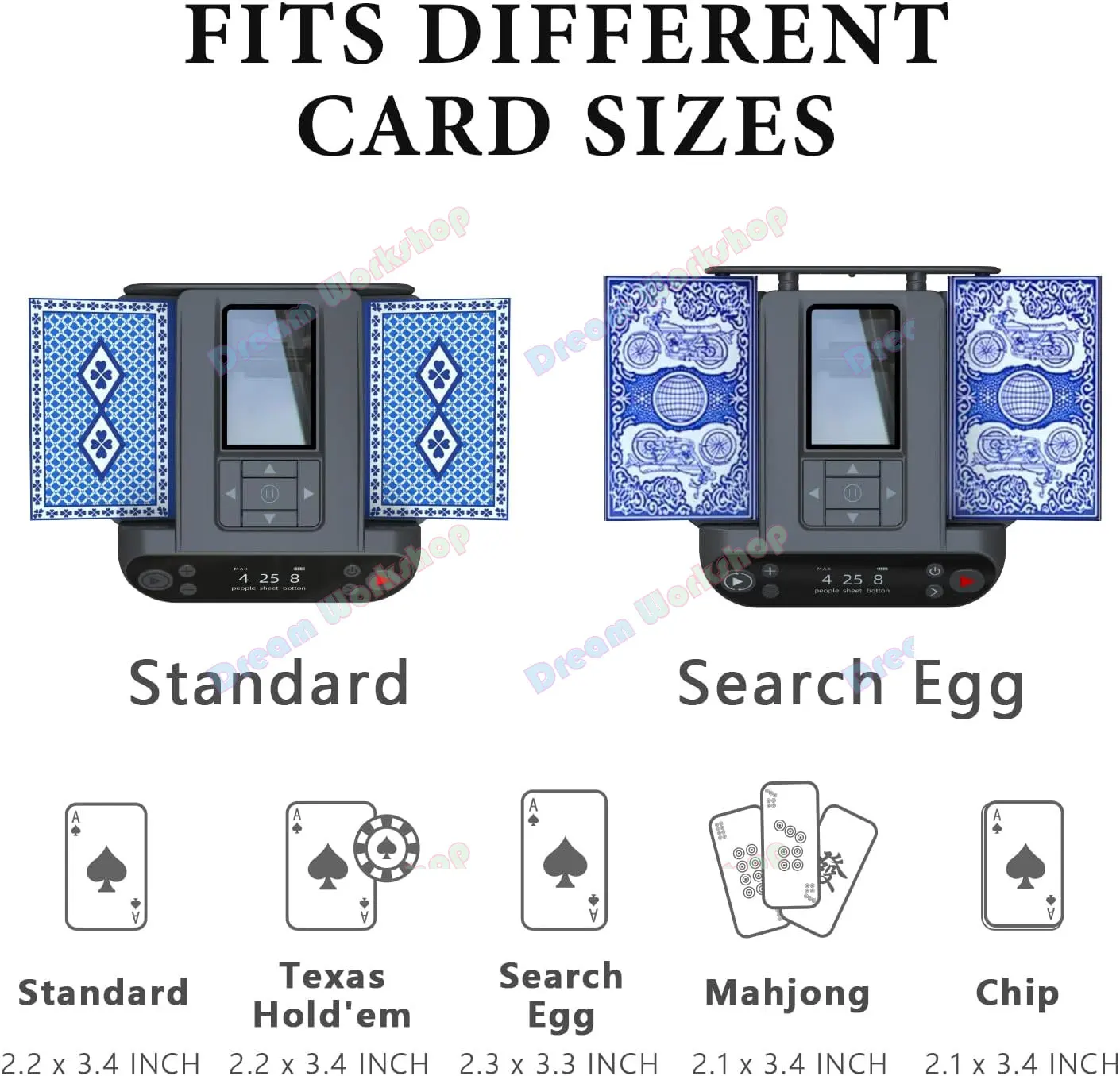 Max 5 Automatic Card Shuffler Dealer Dispenser Distributor, Card Shuffling & Dealing Tool with 4 Remotes, 2 in 1 Poker Machine