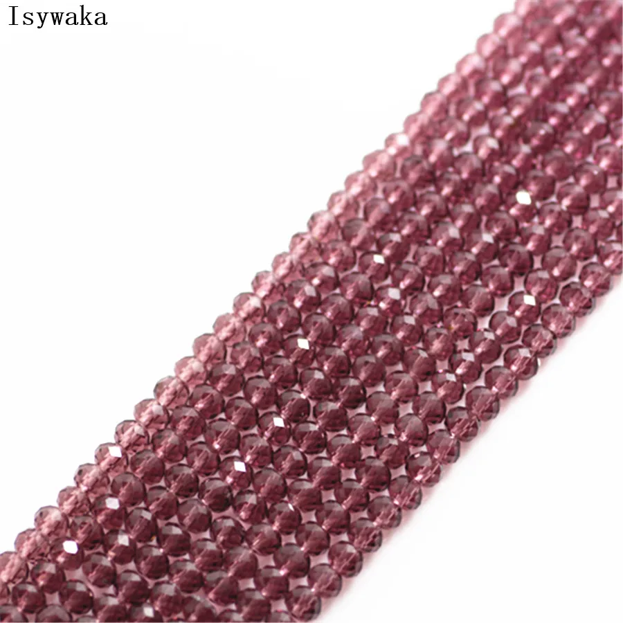 Ink Blue Faceted Crystal Glass Rondelle Beads for Jewelry Making - 170pcs, 2mm