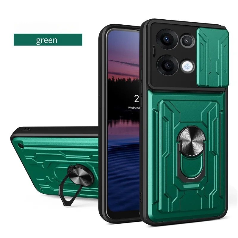 Rugged Armor Case with Lens Protection & Card Slot Stand