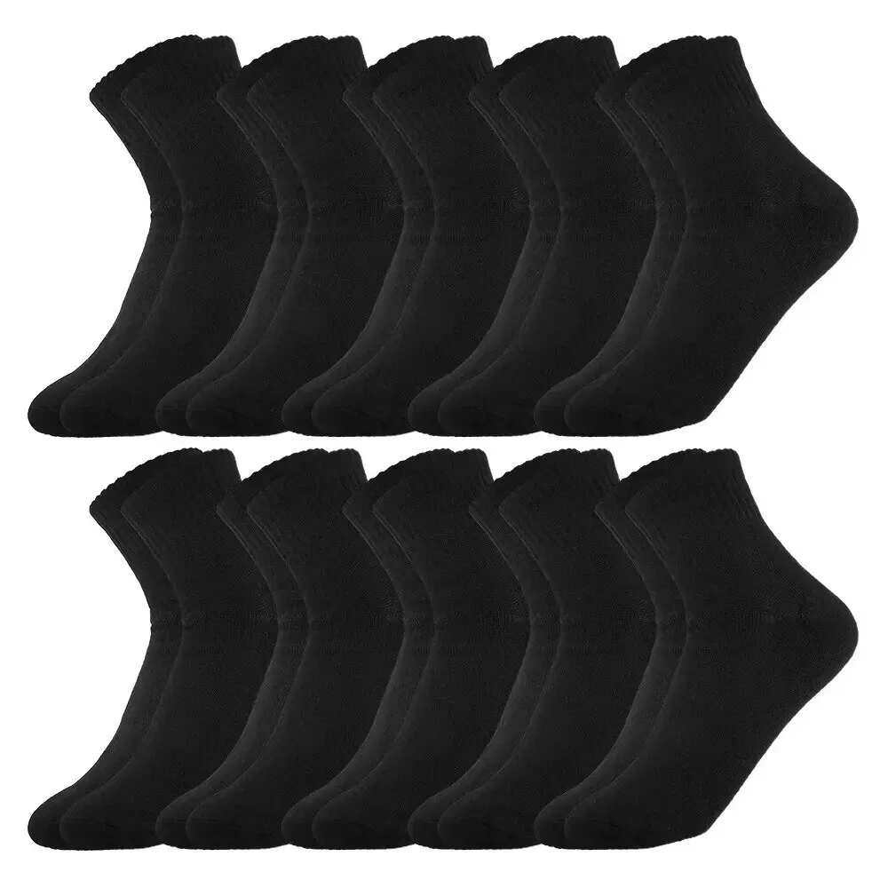 10 Pairs of MEN'S Mid-calf Socks Cotton Socks for All Seasons, Solid Colour and Versatile