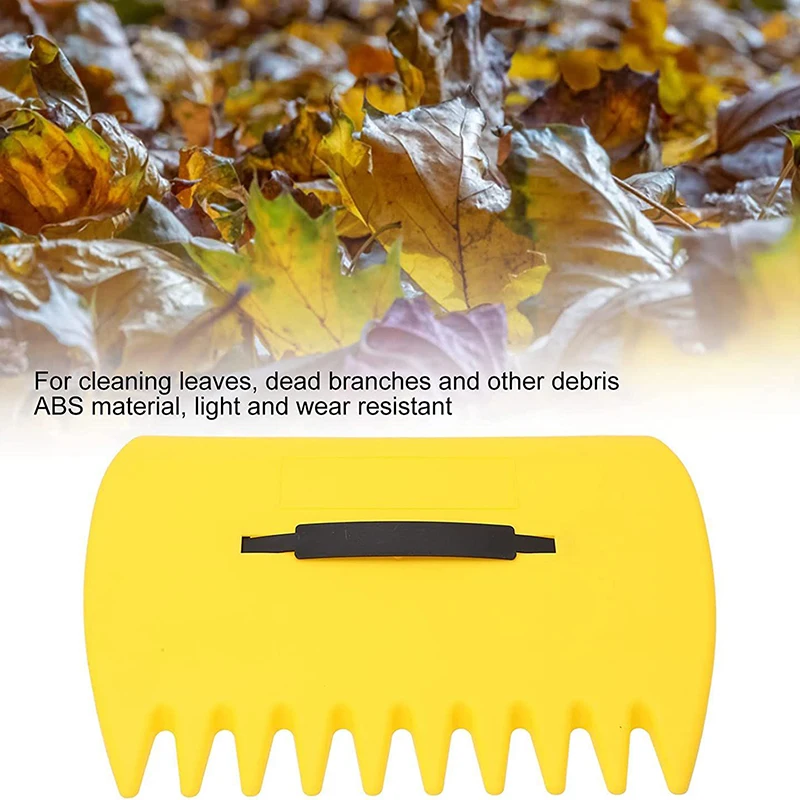 Yellow Garden Yard Leaf Scoops, Leaf Grabbers Collector Grabs Grass Leaves Pick Up Hand Rakes for Garden Rubbish