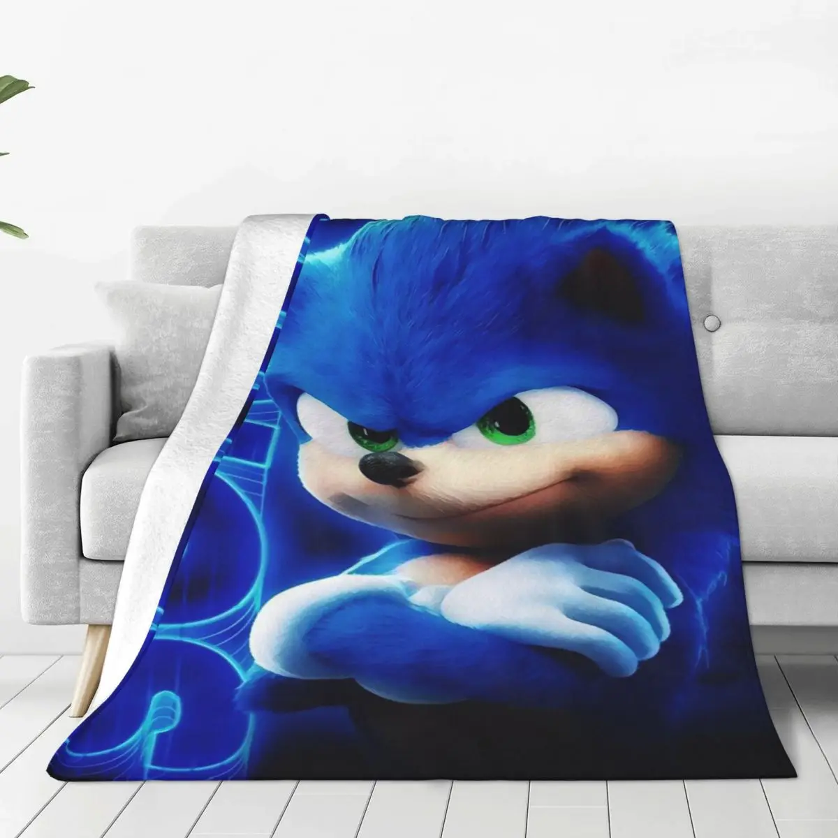 

Одеяла с рисунком ежа, флисовые Дышащие Ультра-мягкие покрывала для кровати и офиса, синего цвета, Осень-зима