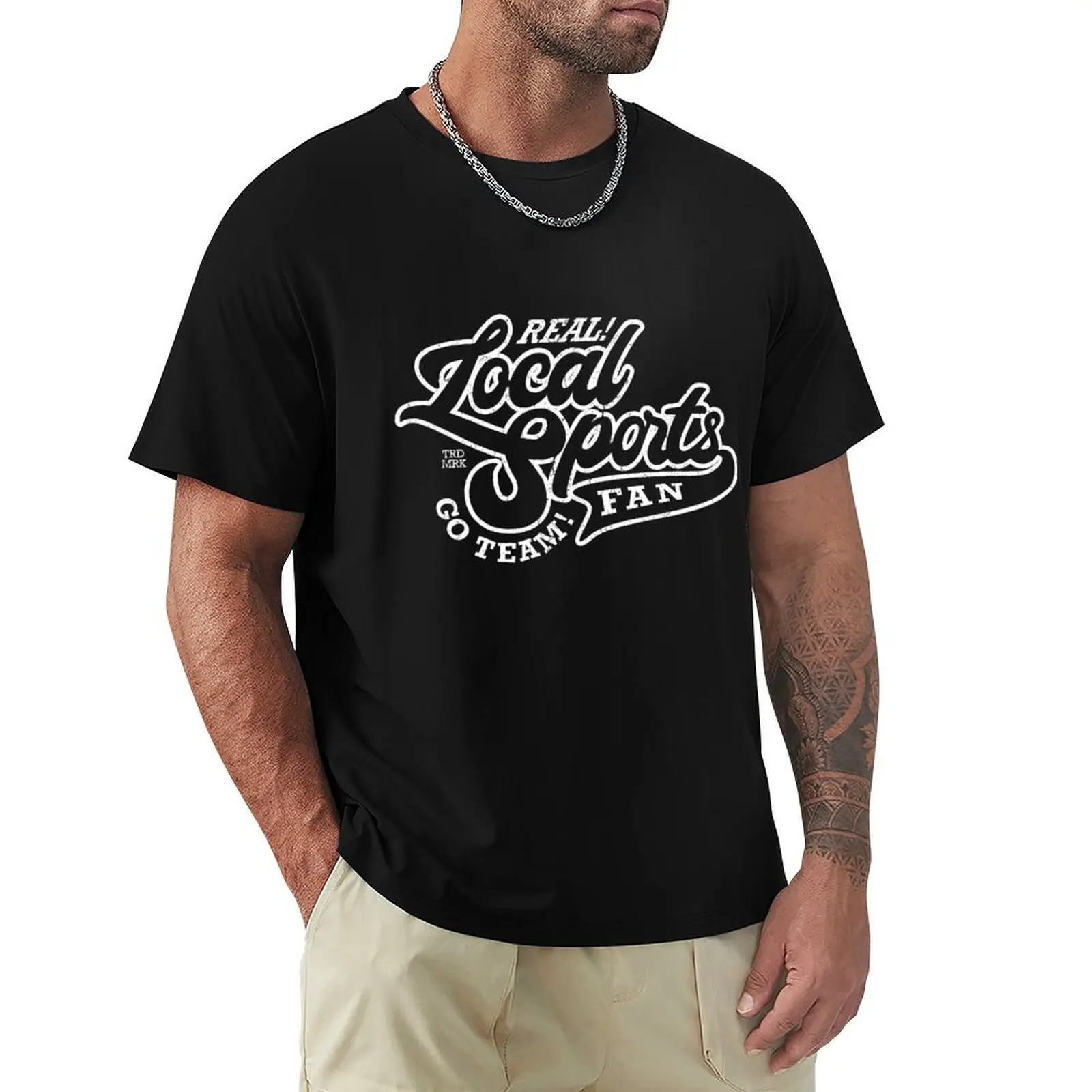 

Real Local Sports Team Fan, Vintage Script Funny Sarcastic Football, Basketball, Baseball, Soccer, Hockey Team Graphic T-shirt