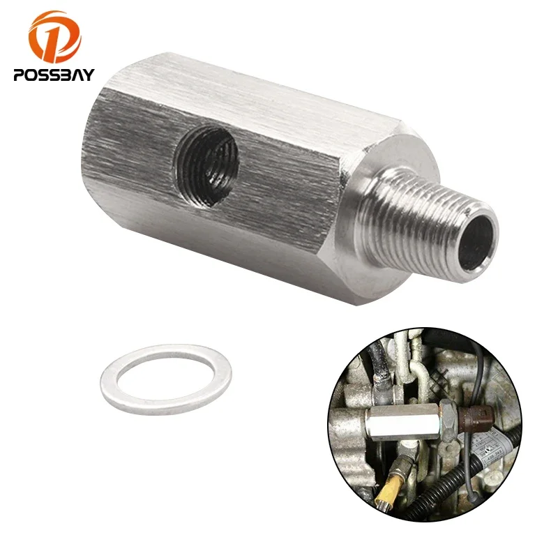 Larlansz Oil Pressure Sensor Tee Adapter M12 1.5 To 1/8 NPT Turbo Supply Feed Line Gauge Stainless Steel