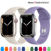 Silicone strap For Apple Watch band 44mm 45mm 42mm iWatch 40mm 38mm 41mm correa watchband bracelet apple watch serie 7  3 5 6 se
