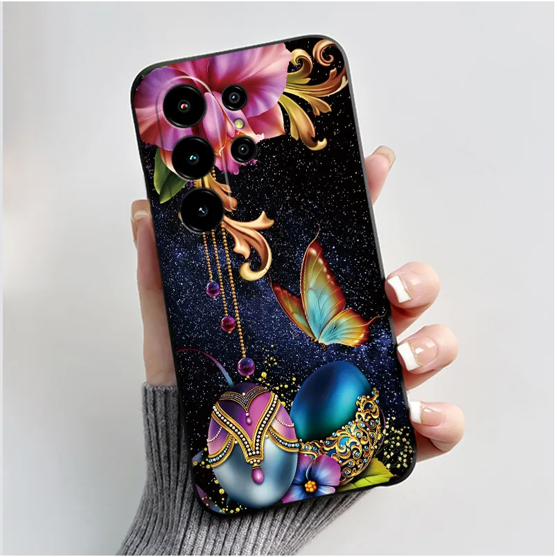 Aesthetic Cute Cat Cartoon Black Soft TPU Silicone Shockproof Phone Case Cover