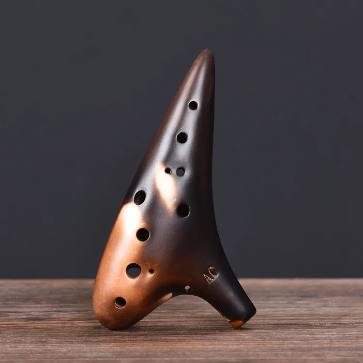 Ashata Ocarina de paille fumé Instruments Ocarina, 12 Trous Alto C