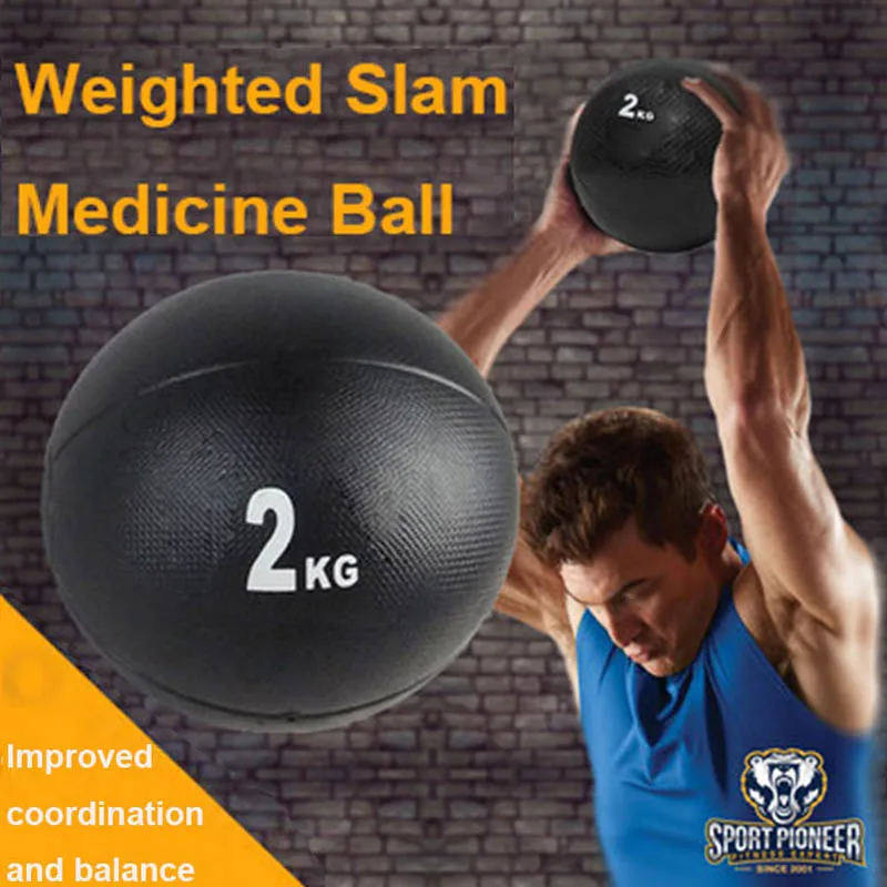 2KG Fitness Exercises Non Slip Weighted Slam Medicine Ball For Workout