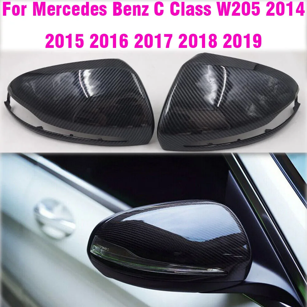 

LHD Чехлы для зеркал заднего вида для Mercedes Benz C W205 E W213 GLC-Class X253 S Class W222 ABS углеродное волокно глянцевый черный