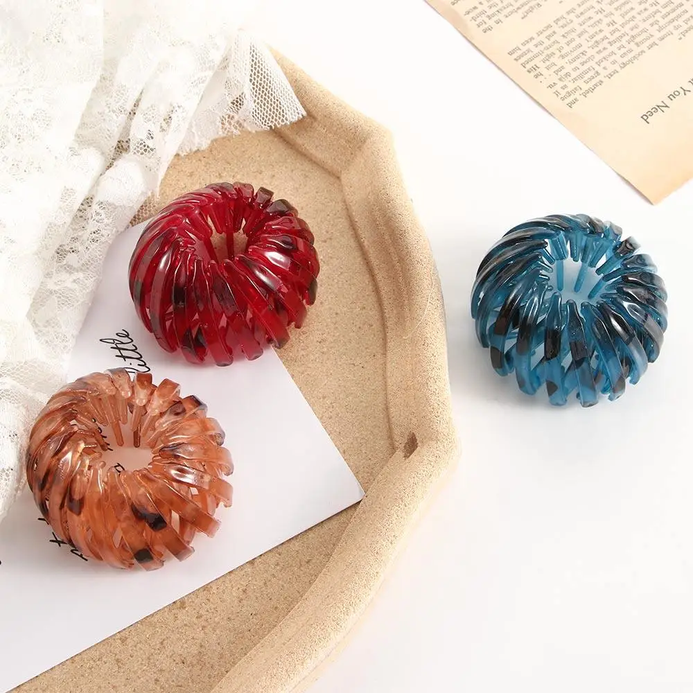 Hairstyle Tools Hairpins Temperament Meatball Head Simple Women Hair Ring Hair Claw Ponytail Buckle Bird's Nest Bun Maker