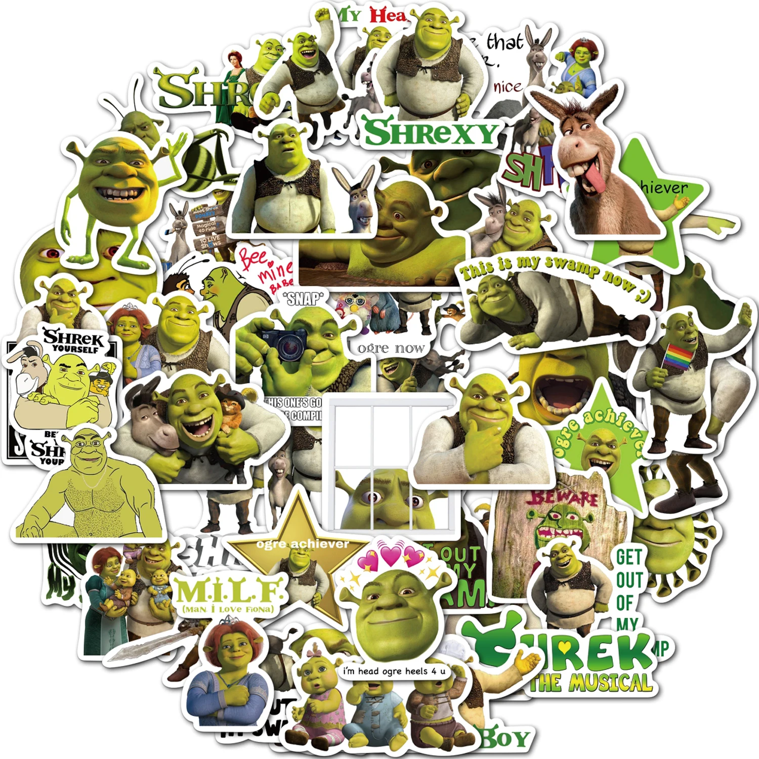 

10/50Pcs Disney Monster Shrek Stickers Funny Decal Skateboard Suitcase Graffiti Fridge Car Cartoon Stickers Children Gift Toy