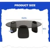 Coffee Tables, Glass Coffee Tables for Living Room Accent Coffee Side Tea Table with Natural Wood Frame 2