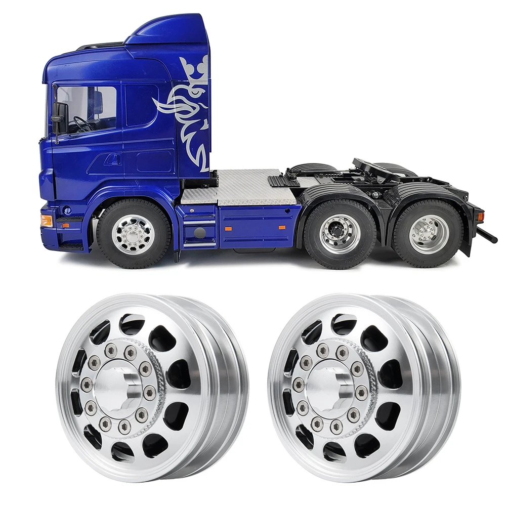 thumbnail image 2 of Metal 1.75” Non-Powered Front Wheel For Tamiya 1/14 Scale RC Tractor Trucks & Trailers – Kingkong RC 2 of 9