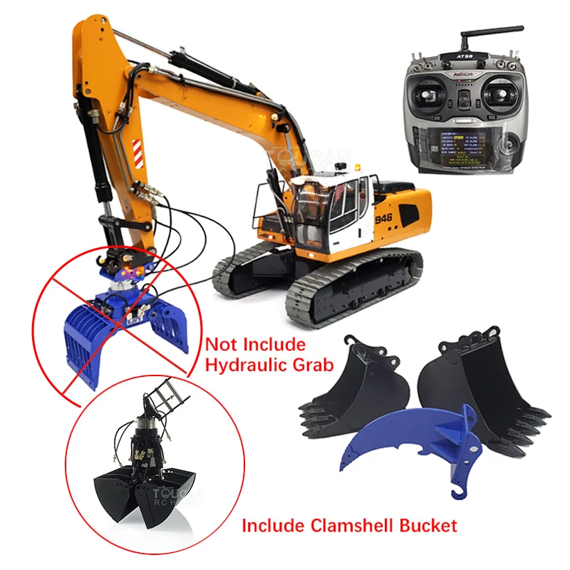 

MT 946 Tracked Hydraulic 9CH RC Excavator Assembled Painted 1/14 Truck Model With Metal Clamshell Bucket Ripper TH19599-SMT5