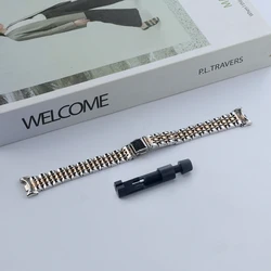 Elegant Stainless Steel Watch Strap - Premium Metal Bracelet Strap - Xiaomi Mi Band 8 (Silver Rose gold)
