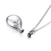 Drop Water with Paw Print Urn Necklace Stainless Steel Cremation Pendant For Ashes Keepsake Jewelry For Pet with funnel Knit 5