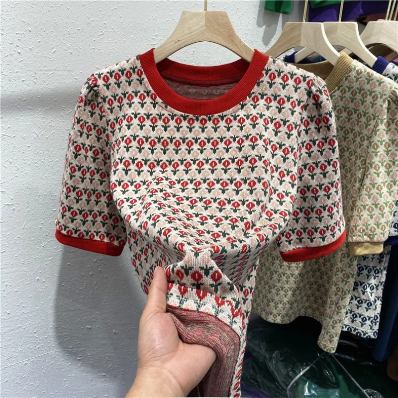 

New Women Casual Half Sleeve Knit O-Neck Pullover Sweater Femme Basic Female Pull Tops Fashion Blouses Bottoming Clothes G101