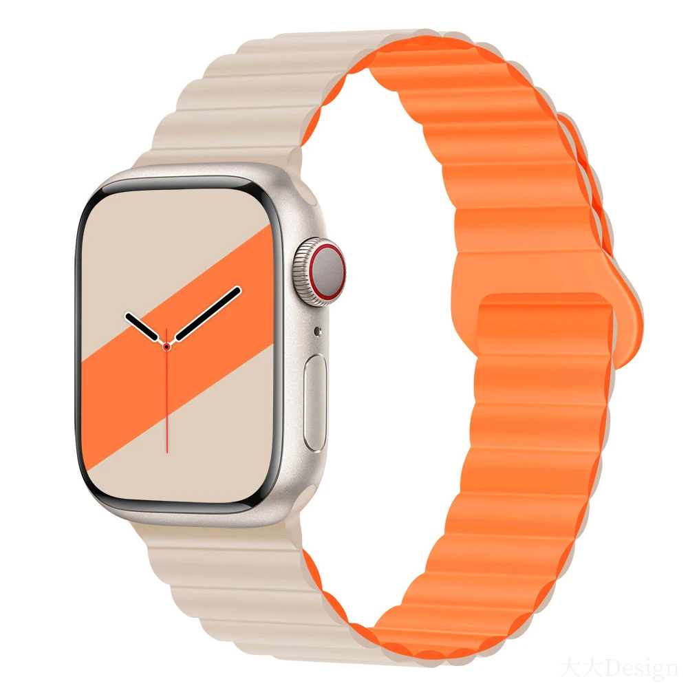 

Magnetic Loop Strap For Apple Watch Band 44mm Ultra 49mm 45mm 40 41mm 42mm Silicone Bracelet iWatch Serie 9 8 7 6 SE 5 4 3 bands
