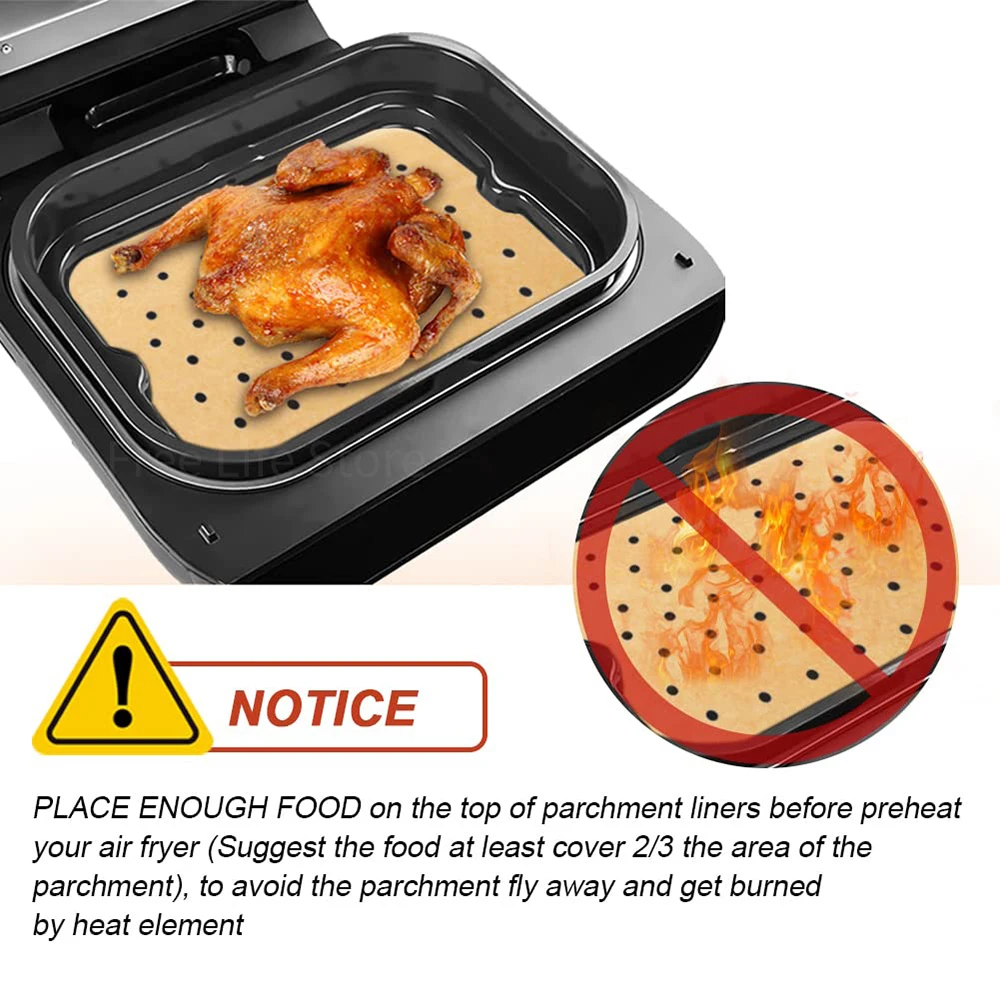 Air Fryer Parchment Paper for FG551 Ninja Foodi Smart XL 6-in-1 Indoor Grill Non-stick Perforated Airfryer Liner Baking Tools images - 6