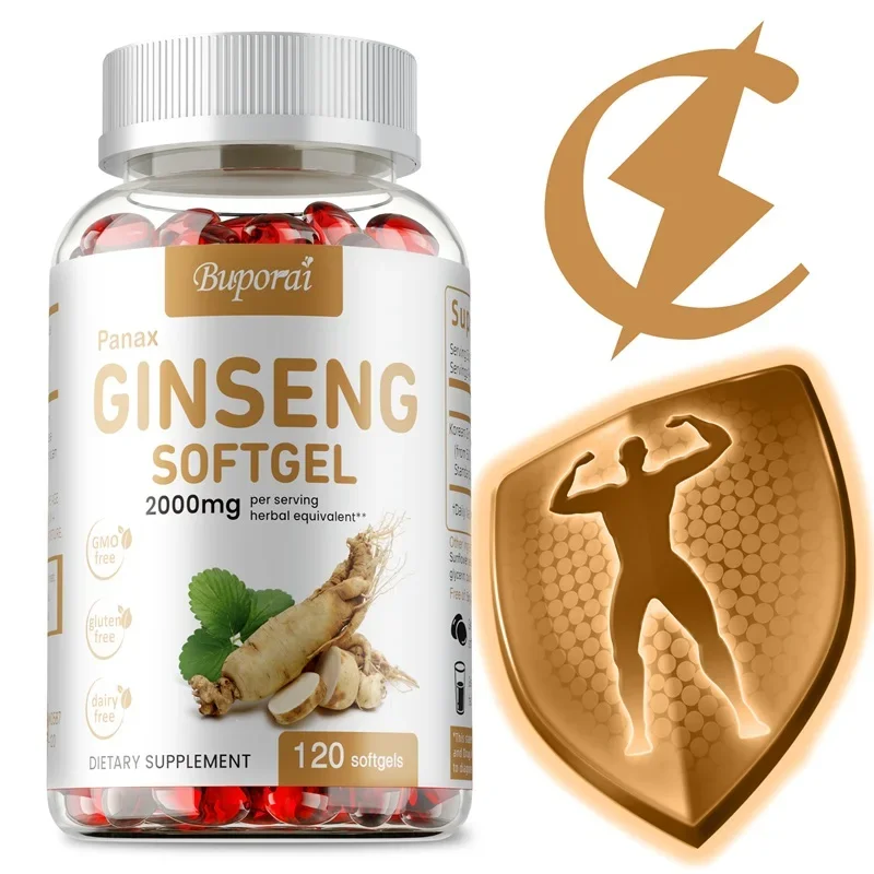 Red Panax Ginseng - Boost Energy, Endurance, Vitality, Muscle Growth, Improve Performance, Supports Immune Health - 120 Capsules