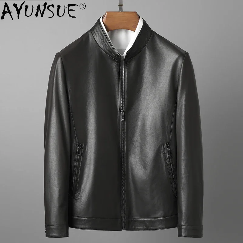 

AYUNSUE 100% Genuine Leather Jackets Men 2021 Autumn Spring Fashion Real Cowhide Leather Jacket Casaco Masculino Inverno Gmm395