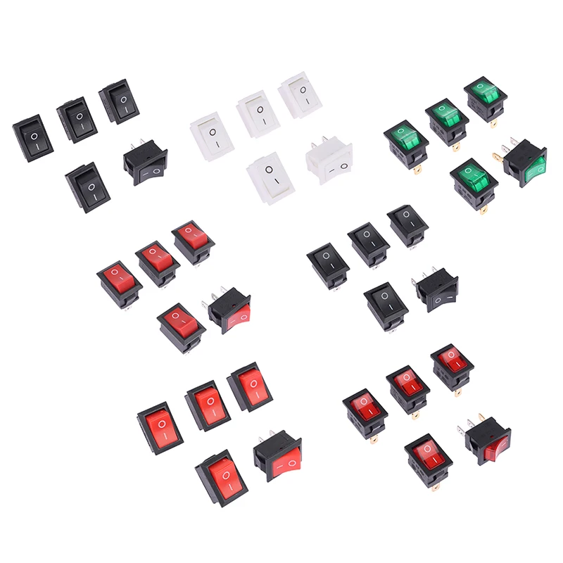 

5 шт. 15*21 мм кнопочный переключатель ВКЛ./ВЫКЛ. 2-позиционный выключатель питания KCD1 2/3-контактный кулисный переключатель для лодки Красный Синий Зеленый Желтый Черный Белый