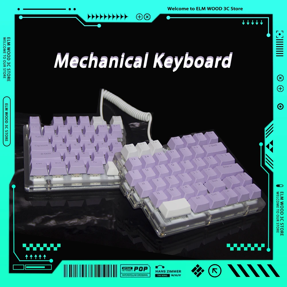 

78 Key Debroglie Split Mechanical Keyboard Multimedia Function Key Hot Swap Type-C Backlit Programmable For Game Office Designer