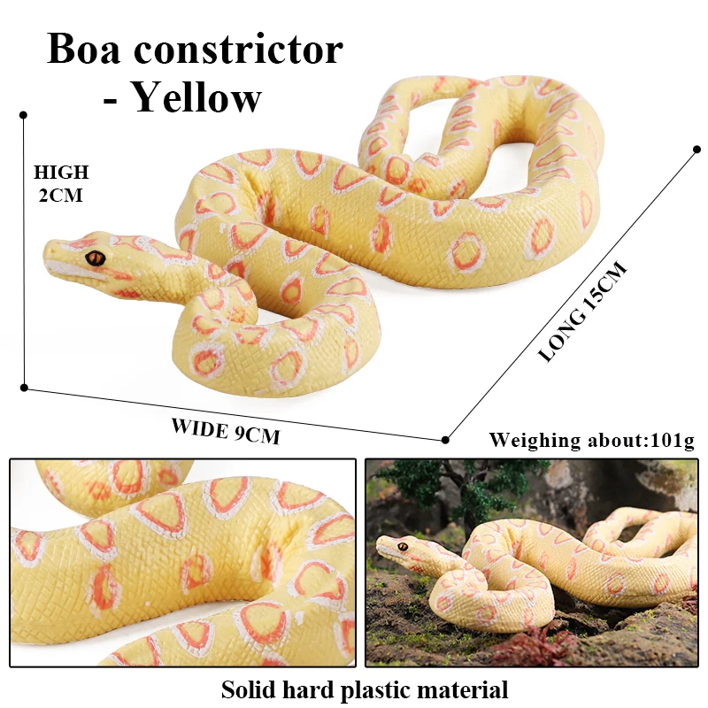 Oenux Simulation Forest Savage Snakes Animals Model Wild Cobra Rattlesnake Python Action Figures Party Favor Decor Kids Toy Gift