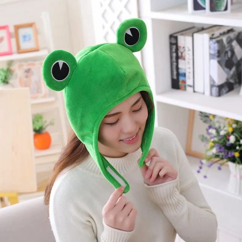 Cute Plush Frog Hat Cap for Halloween Costume Cosplay Party Men Women Girls Y2k 5