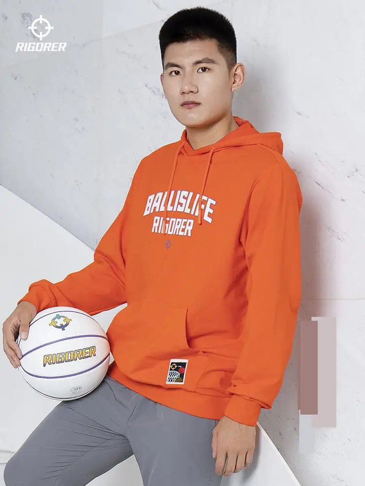 

RIGORER Hooded Sweater Winter New Basketball Training Sports Long Sleeve shirt Cultural Casual Pullover Men