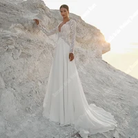 White Deep-V Wedding Dresses For Women 2024 Popular A-Line Bridal Gowns Plus Size Women Princess Vestidos De Novias Customized 1