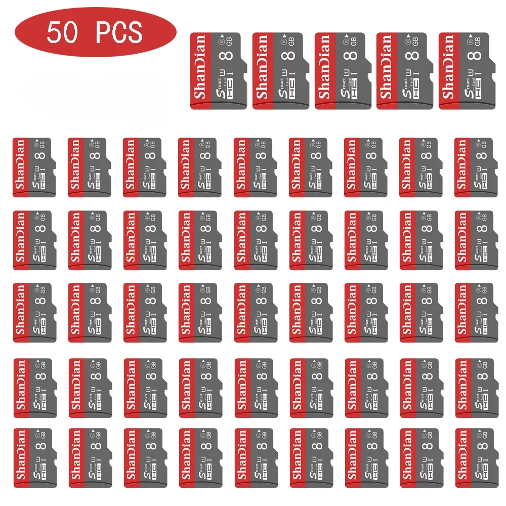 50 PCS LOT Memory Card 64GB High Speed TF Cards 32GB Grey Storage Devices 16GB for Mobile Phone Smart SD Card 8GB