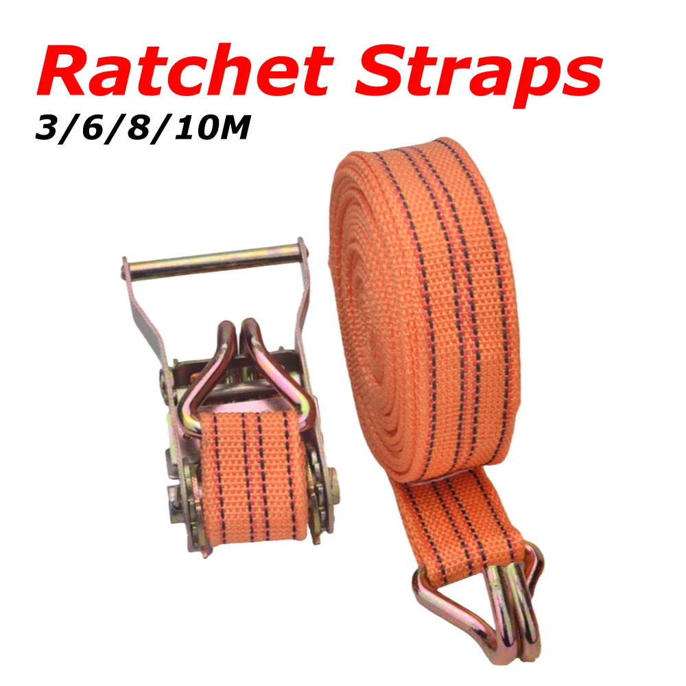 3/6/8/10M Ratchet Straps Load Winch Towing Rope Claw Lorry Lashing Handy Straps Tighten Belt Strap Rope Strapping Belt Tensioner